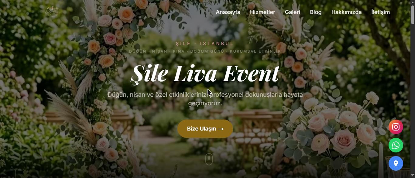 Şile Liva Event web sitesi